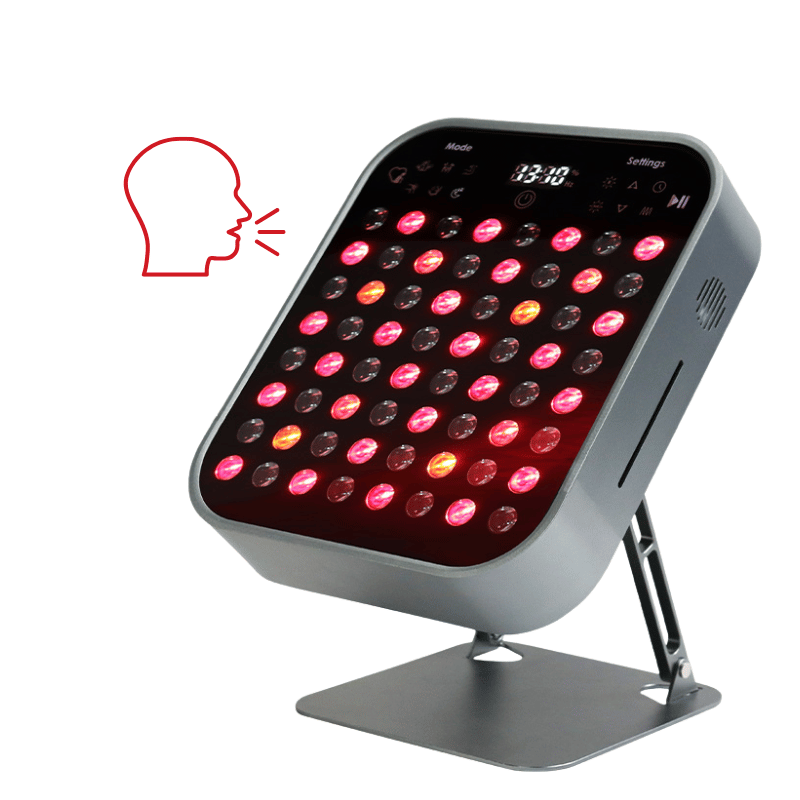 Hello Red Light Therapy panel table top panel Voice Activated 610 630 660 810 830 850 LED LightTherapyShop.com (1) Hello Red Light Therapy table top panel LEDLightTherapyShop.com Hello Red Light Therapy panel Voice Activated 610 630 660 810 830 850