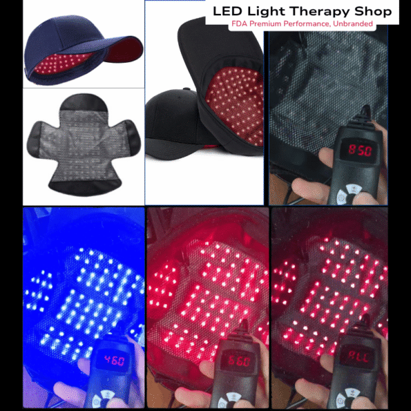 modes switched on FDA wear Universal cap 100-Blue 460nm 100-Red 660nm 100-Near-Infrared 850nm Light Therapy Cap Improve Hair-loss Skin Brain 300 leds