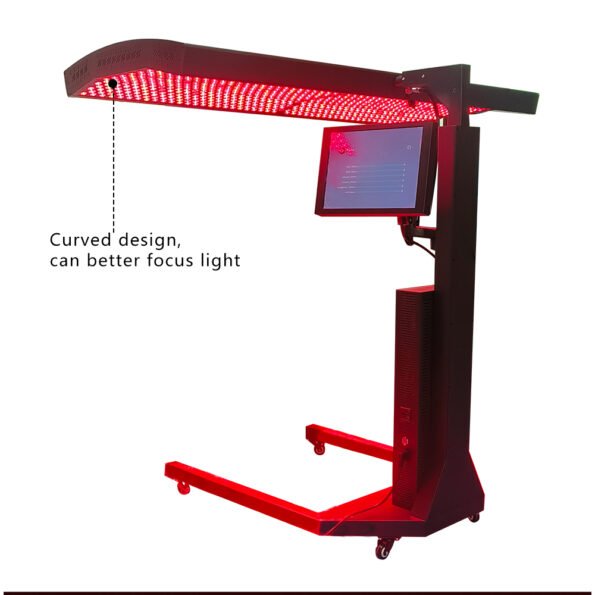 FDA 510k Cleared Red Light Therapy Panel with TENS Bluetooth | 630nm 660nm 810nm 830nm 850nm Wavelengths home and clinical use red light therapy 630nm 660nm infrared wavelengths 810nm 830nm 850nm with 150mWcm irradiance for deep tissue penetration and rapid results. includes wheeled stand