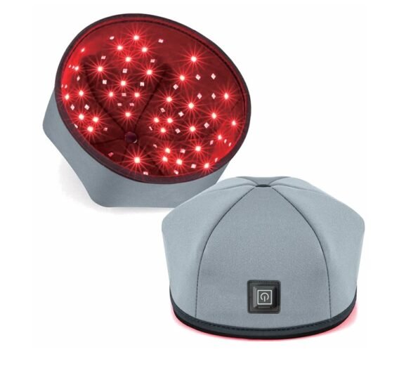 FDA I grey cap red light therapy Unisex Scalp I Hair Scalp and Brain Red 660nm and Near-Infrared 830nm Light Therapy Cap Pulse 10hz 40hz Timer 20 minutes