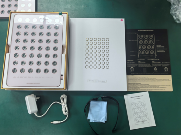 blue light therapy panel Pink Phototherapy Beauty x48 LEDs/x192 Chip-Beads, Blue, Yellow, Red and Near-Infrared Light Therapy Panel. Light Therapy Treatment x10 Pre-Sets: Acne Treatment, Oil Control