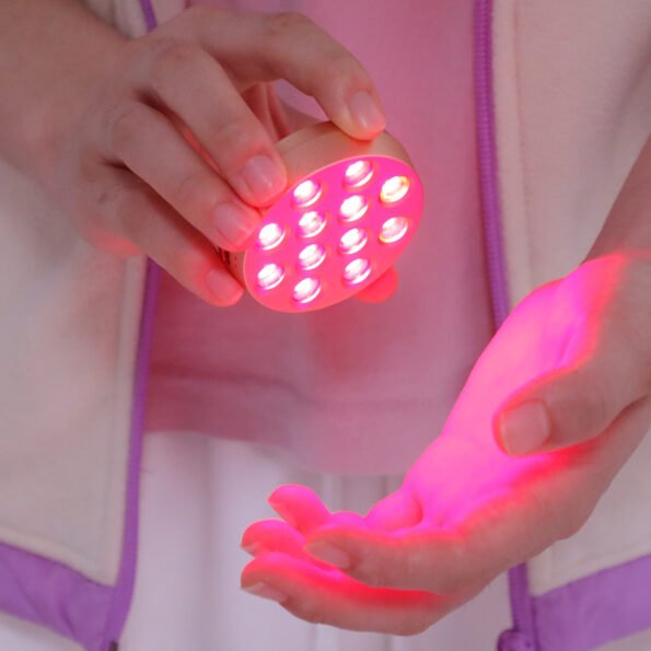 FDA I x12 LED – Red 660 + NIR 850 Light Therapy, Pulse and Timer. rechargeable gold handheld for red light therapy target spot treatment