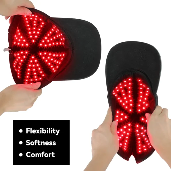 FDA Cleared I x450 LEDs Unisex Baseball Style Cap Red and Near-Infrared Light, 3 Wavelengths, Pulse, Dimming and Timer