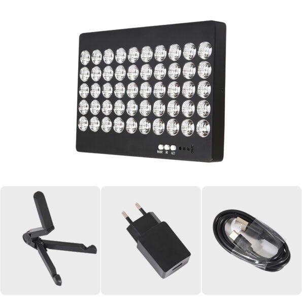LEDLightTherapyShop.com handheld or stand light therapy benefits red 660n near infrared 850nm profile with measurements