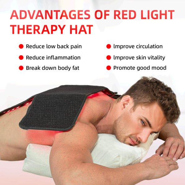 x465 Triple LEDS. Black Universal Therapy Hat/T shape Pad. Red and Near-Infrared Light, x2 Wavelengths, Pulse, Dimming and Timer