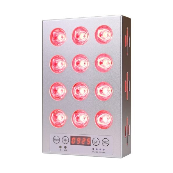 SILVER FDA Red Light Therapy Panel 12 24 leds, Pulse frequency, timer, light intensity adjustment, - Rechargeable Handheld - Travel Friendly