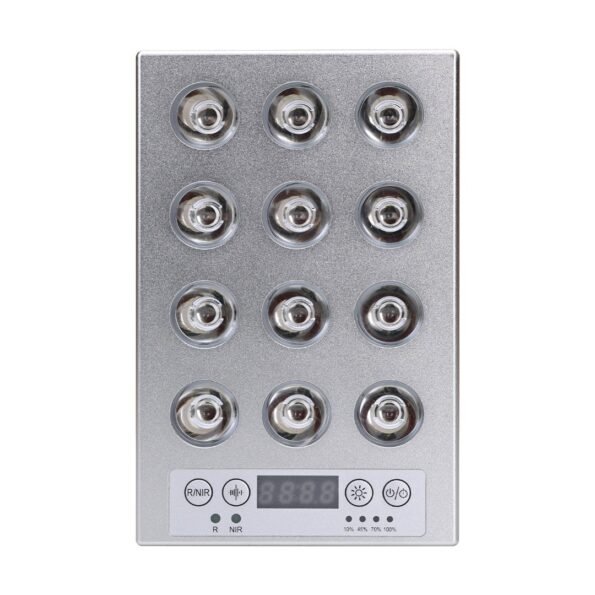 silver FDA Red Light Therapy Panel 12 24 leds, Pulse frequency, timer, light intensity adjustment, - Rechargeable Handheld - Travel Friendly