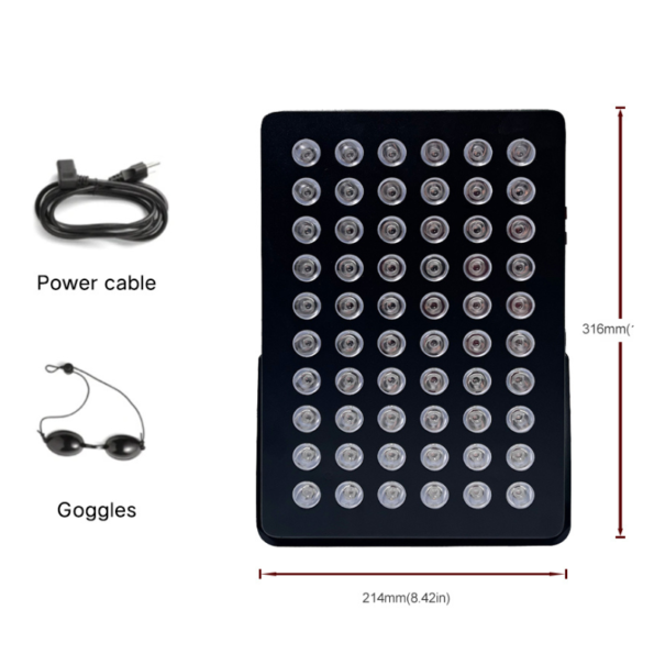 black table top panel switch operation 5 or 7 wavelength with kick stand red nir light therapy benefits www.LEDLightTherapyShop.com