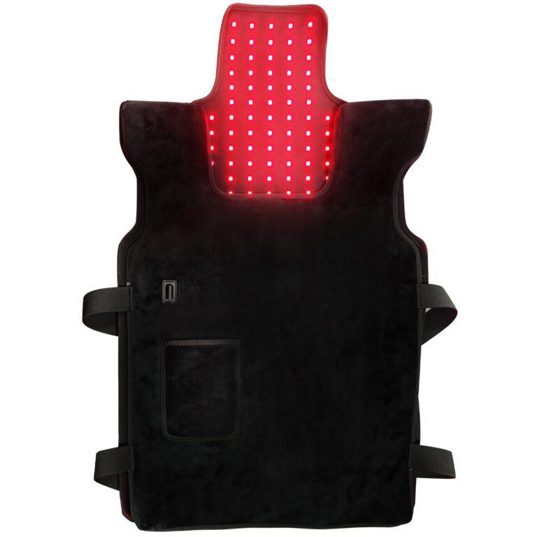 Red Light Therapy Vest with neck treatment fda with 753 LEDs for targeted torso chest head, and neck treatment www.LEDLightTherapySHop.com