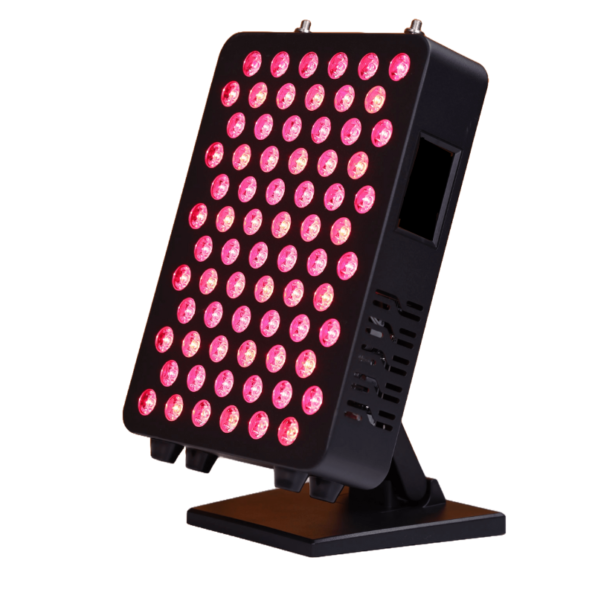 Table-Top red and near-infrared light therapy panel with adjustable settings, Bluetooth control, and eight targeted wavelengths for skin rejuvenation, pain relief, and fat loss.
