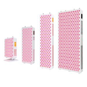 Table-Top half body and full body x4 panels red and near-infrared light therapy panel with adjustable settings, Bluetooth control, and eight targeted wavelengths for skin rejuvenation, pain relief, and fat loss.