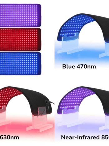 FDA Blue, Red, NIR Light Therapy Pad Flexible Light Therapy Pad - FDA- 200 leds face or body treatments Red 630 NIR 850 Benefits blue 470- Pain Skin recovery