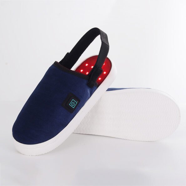 Red and NIR Light Therapy Navy Blue Slip-On Slipper – FDA-medical class II-Certified light therapy benefits red 660n near infrared 850nm size 9.5UK