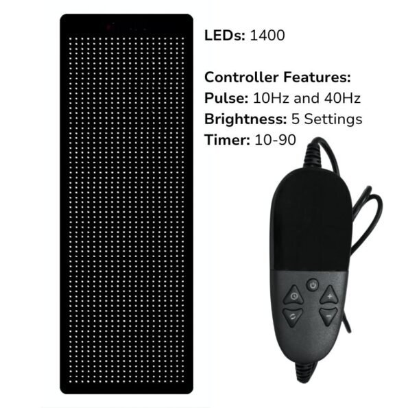 Red and Near-Infrared Light Therapy LLLT Mat pad - 1400 leds - dimming - full body - bag - remote control www.LEDLightTherapyShop.com