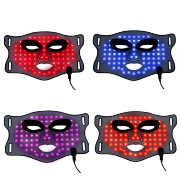 FDA 510k-Certified Black LED face Mask x288 leds Premium Light Therapy Results - Unbranded Price red 635nm blue 465nm yellow 605nm near-infrared 850nm anti aging anti wrinkle acne reduction dermatology grade light therapy