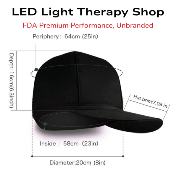 black Cognitive Enhancement Brain Repair x150-810nm and x150-1070nm near infrared hat cap 300 leds