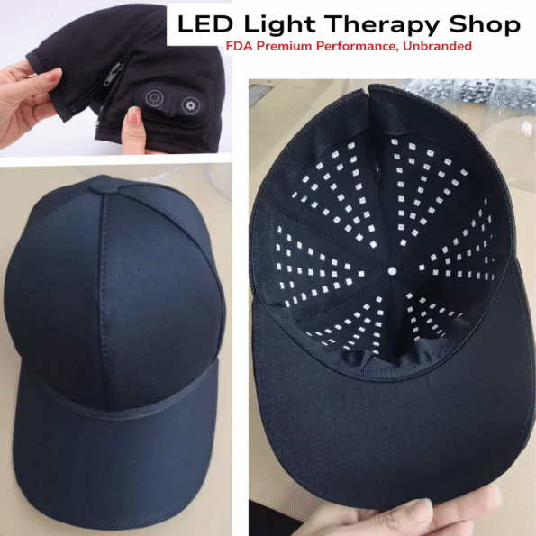 black Cognitive Enhancement Brain Repair x150-810nm and x150-1070nm near infrared hat cap 300 leds