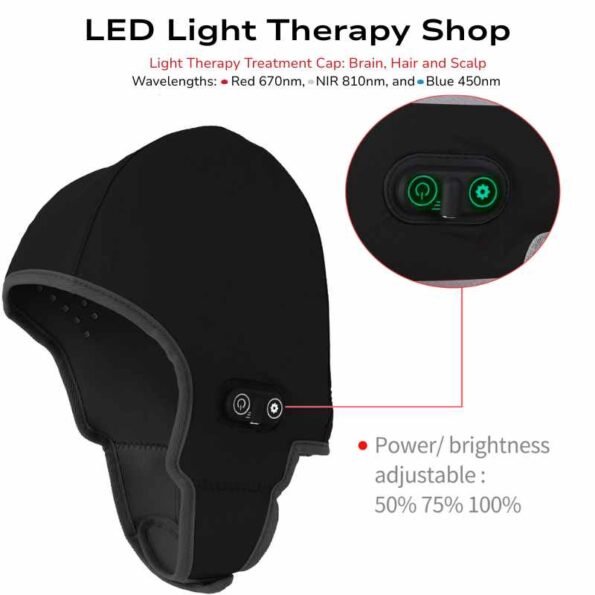 FDA-I-TriLight-Therapy-Cap-I-Hair-Scalp-and-Brain-blue-450nm-red-660nm-NIR-850nm-hair-scalp-brain-pain-relief www.LEDLightTherapyShop.com