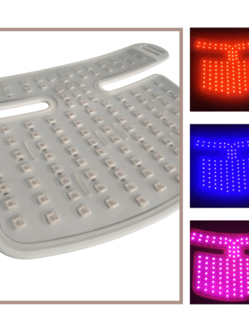 white FDA 510K Neck Decolletage Mask Blue 415nm Red 633nm NIR 830nm with pulse 1-1000Hz light intensity x6 treatment modes adjustment Treatment Anti-Aging bacteria Acne