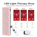 FDA 610 630 660 810 830 850 940 1060 Advanced Red NIR Light Therapy half body Panel 300 LEDs TENs EMS preset treatment modes 8 wavelengths