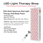 FDA 610 630 660 810 830 850 940 1060 Advanced Red NIR Light Therapy half body Panel 300 LEDs TENs EMS preset treatment modes 8 wavelengths