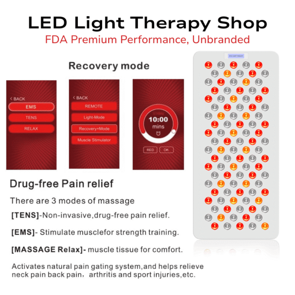 FDA 610 630 660 810 830 850 940 1060 Advanced Red & NIR Light Therapy half-body panel