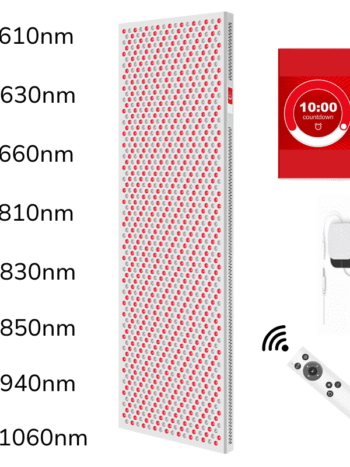 FDA 610 630 660 810 830 850 940 1060 Advanced Red NIR Light Therapy full-body Panel 1155 LEDs TENs EMS preset treatment modes 8 wavelengths