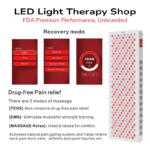 FDA 610 630 660 810 830 850 940 1060 Advanced Red NIR Light Therapy half body Panel 300 LEDs TENs EMS preset treatment modes 8 wavelengths