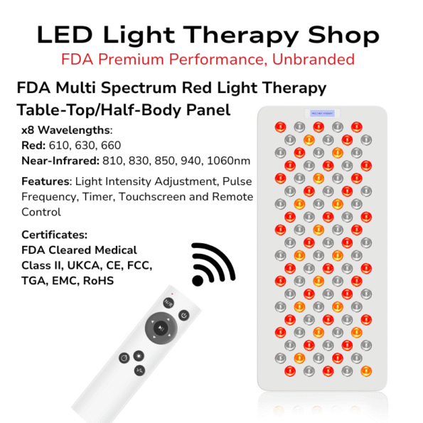 FDA 610 630 660 810 830 850 940 1060 Advanced Red & NIR Light Therapy half-body panel