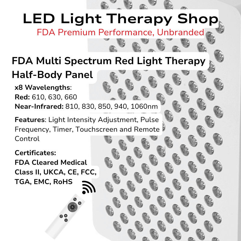FDA 610 630 660 810 830 850 940 1060 Advanced Red NIR Light Therapy half body Panel FDA 610 630 660 810 830 850 940 1060 Advanced Red NIR Light Therapy half body Panel