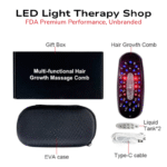 Ultimate Red 620 Blue 465 Near-Infrared 850 LED Hair Regrowth Brush EMS ION Vibration Scalp-and hair treatment Backed by Science