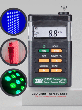 TES 1333R I LED Light Therapy Irradiance Tester + Date Logging