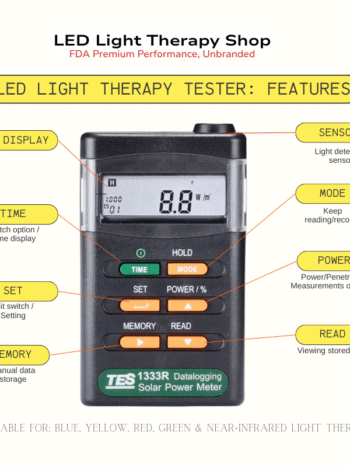 TES 1333R I LED Light Therapy Irradiance Tester + Date Logging