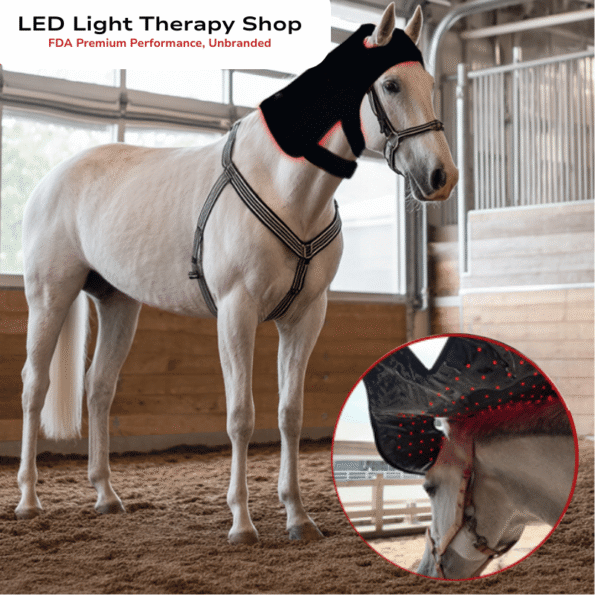 Equine Poll Cap Red Light Therapy Wrap Head Neck Pain Relief for Horse