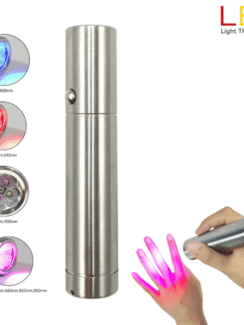 5-Wavelength Light Therapy Pen Torch beam demonstrating mixed red and NIR output for pain and wound relief.