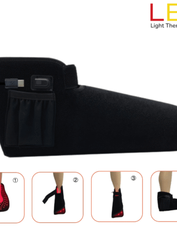 red light therapy foot boot wrap BUY ONE GET ONE FREE BLACK FRIDAY SALE Product graphic highlighting pain relief and treatment settings.