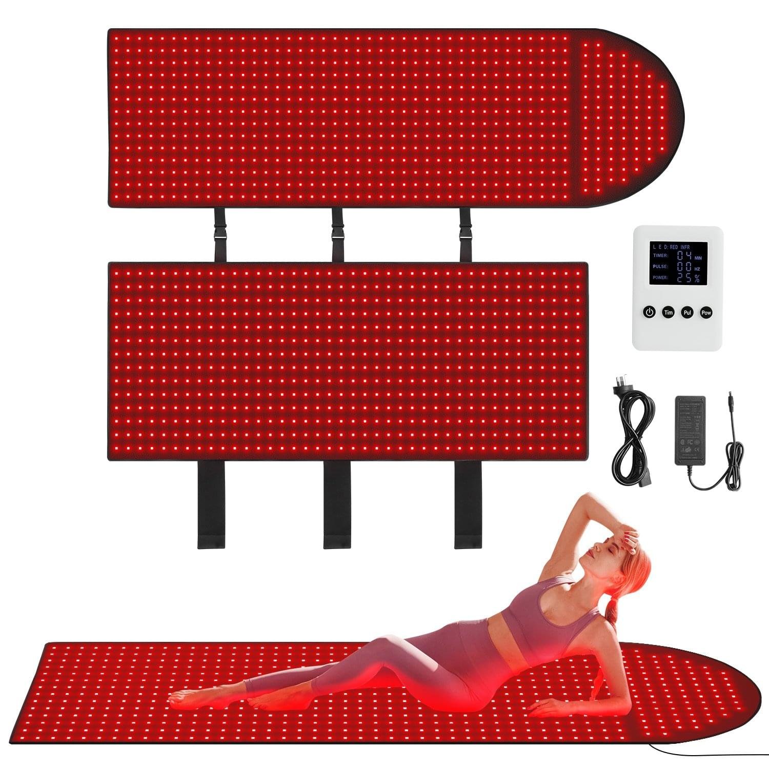 red light therapy double blanket with pillow FDA Class II Red Light Therapy Blanket with pillow 660nm 850nm Wavelengths Full-Body Pain Relief Anti-Ageing Cellular Repair 1196 triple LEDs 100mW/cm Irradiance